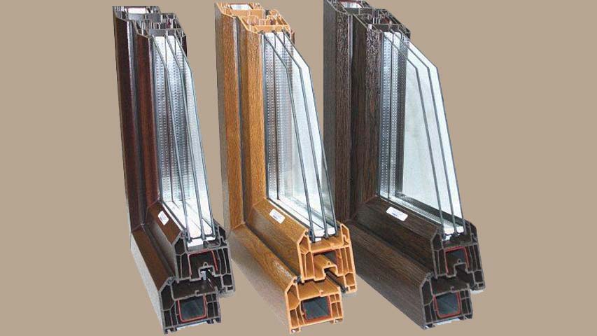 انواع پروفیل پنجره دوجداره لمینت طرح چوب